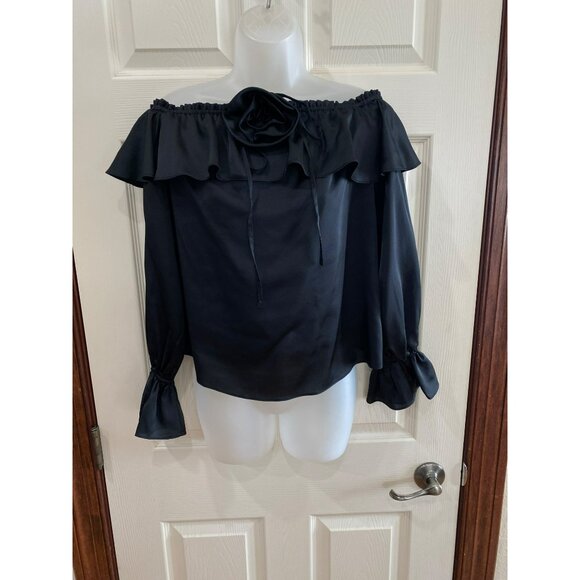 NWT MARCIANO BY GUESS DIXIE - Blouse - jet black Size 6 Retail $150 - Picture 3 of 12